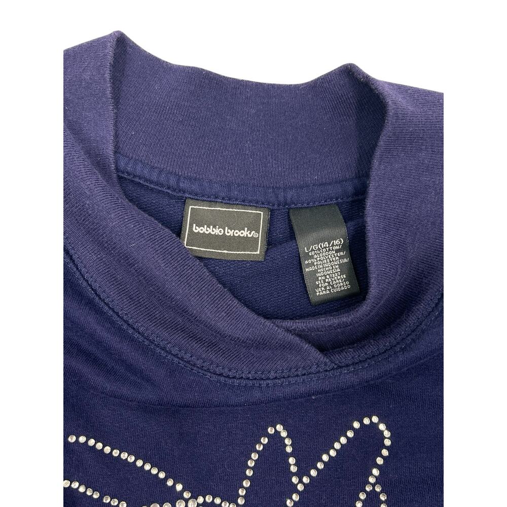 Bobbie Brooks Womens Upcycled Georgia Tech Rhinestone Mascot Sweatshirt Sz L - Picture 8 of 11